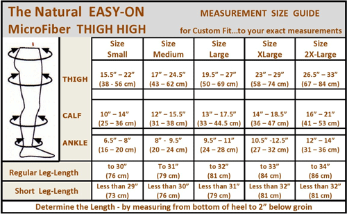 the natural easy on thigh high size chart