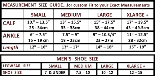 Men's Sock Size Chart