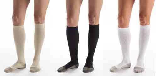 Couture graduated compression silver yarn socks