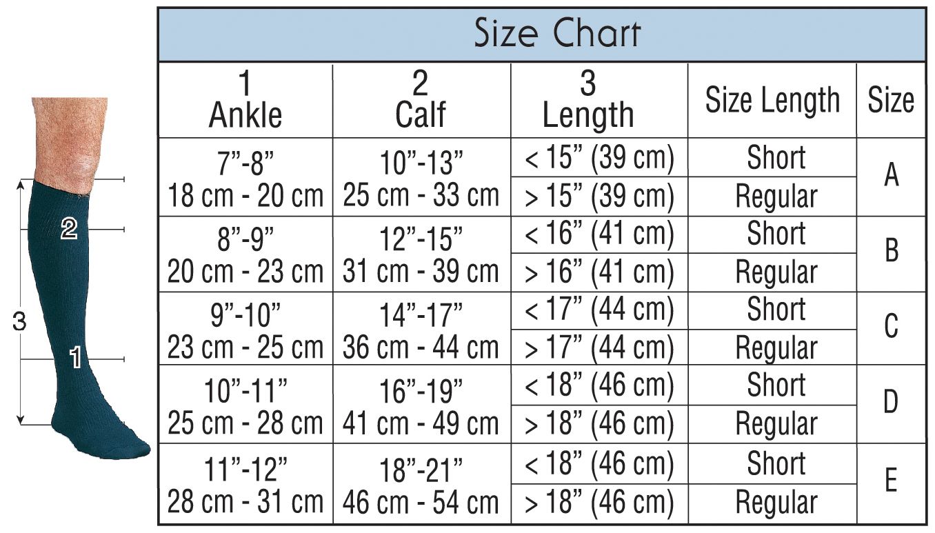 Compression Sock Size Chart