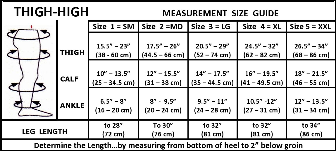 Hanes Thigh High Size Chart