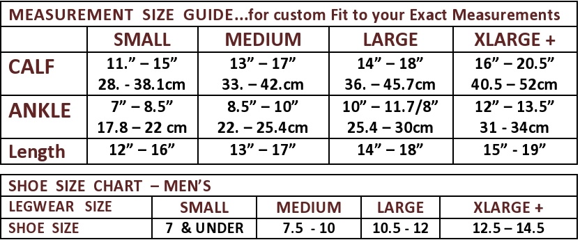 Men's Sock Size Chart